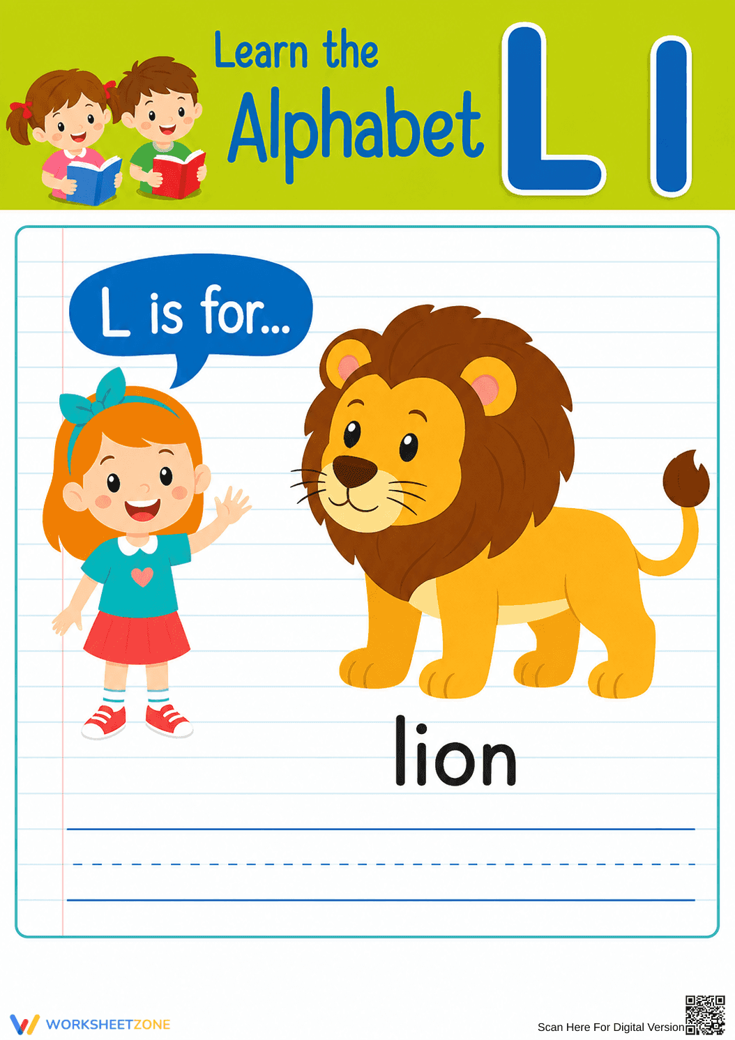 Printable Letter L Beginning Sound Worksheet Grade K - Page 1