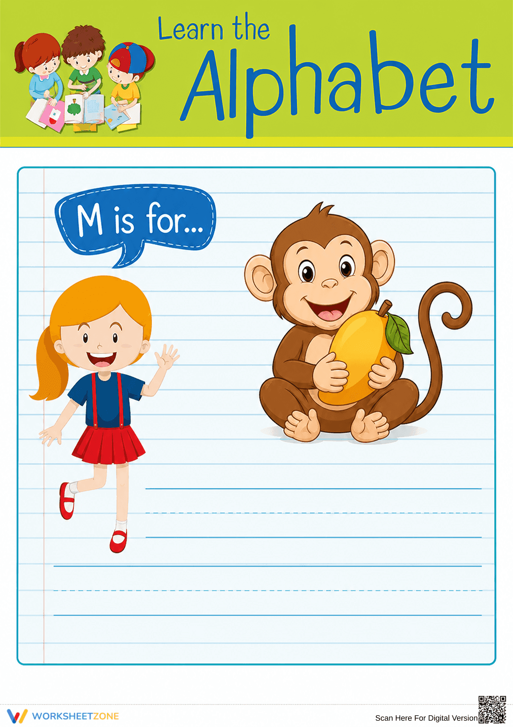 Printable Letter M Beginning Sound Worksheet | Grade K - Page 1