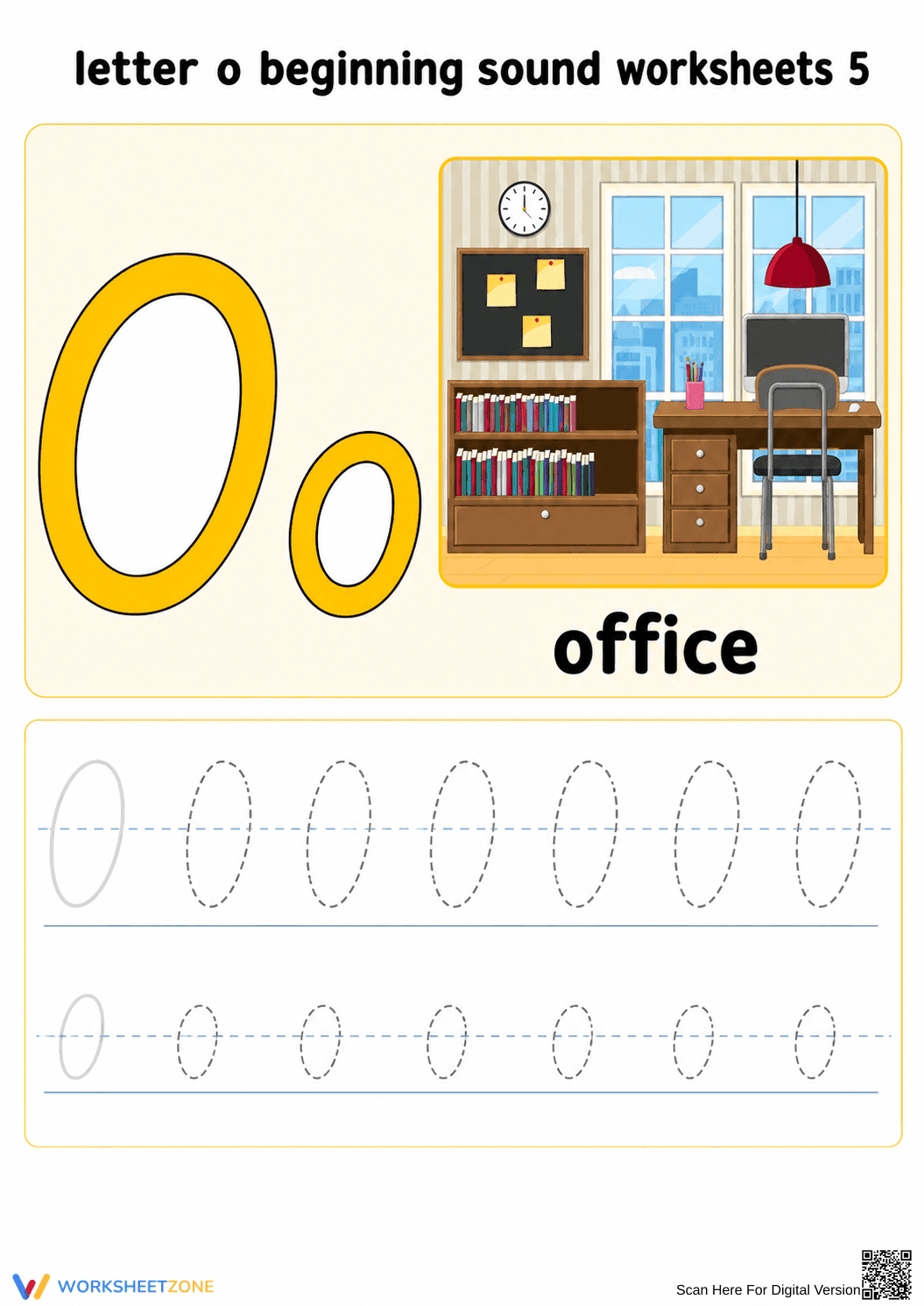 Printable Letter O Beginning Sound Worksheet | Grade K - Page 1