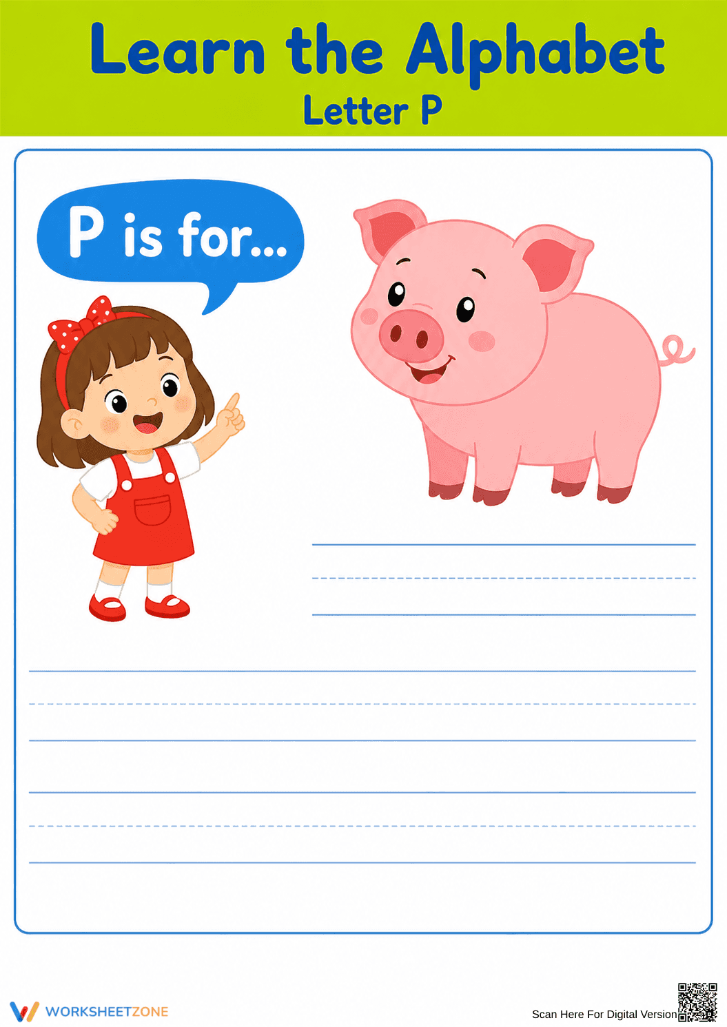Letter P Beginning Sound Worksheet | Grade K-2 Essential - Page 1
