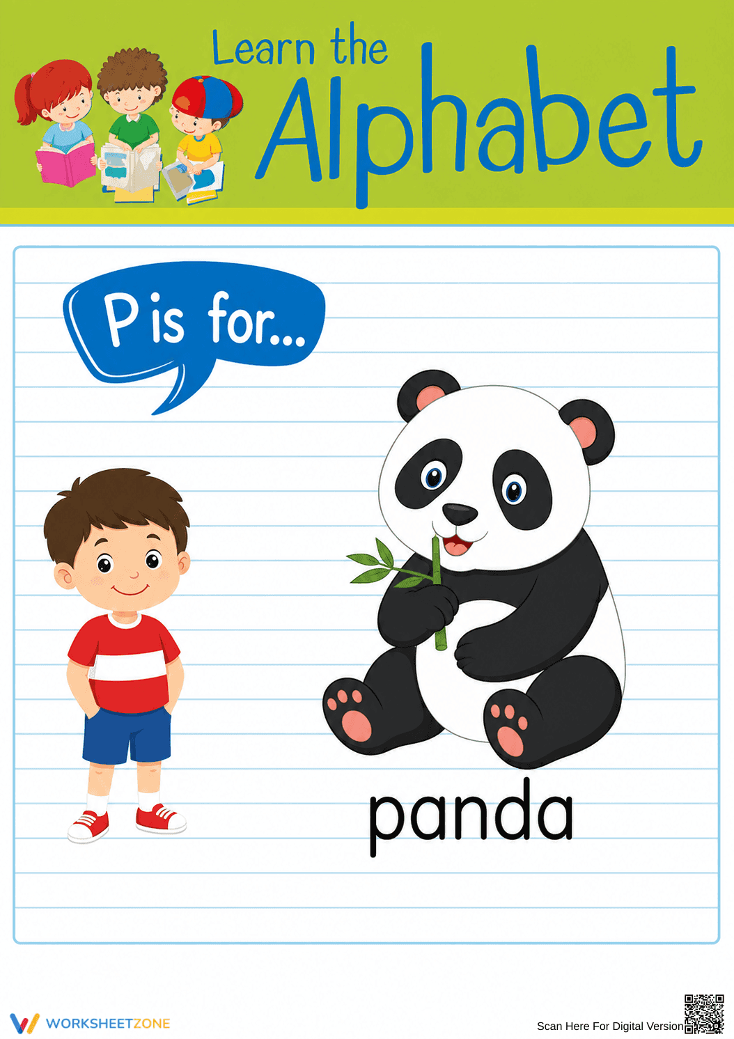 Printable Letter P Beginning Sound Worksheet | Grade K - Page 1