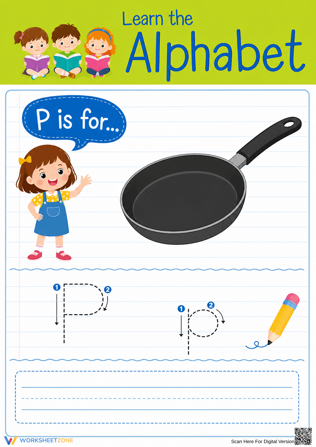 Printable Letter P Beginning Sound Worksheet | Grade K - Page 1