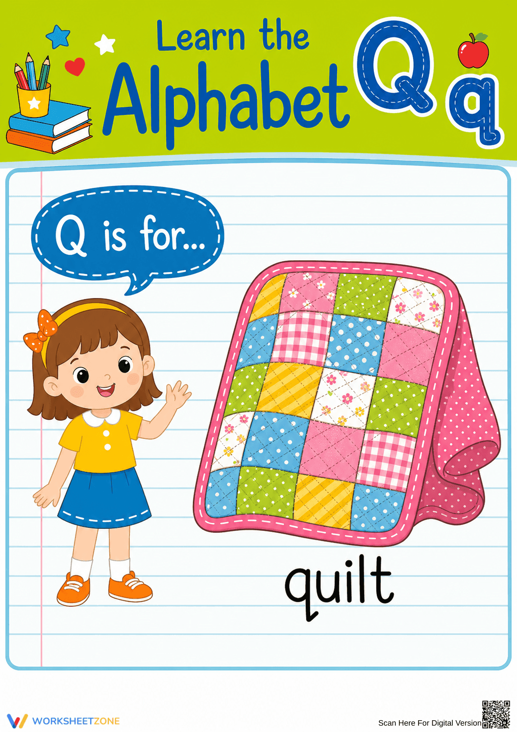 Letter Q Beginning Sound Printable | Grade K-1 Phonics - Page 1