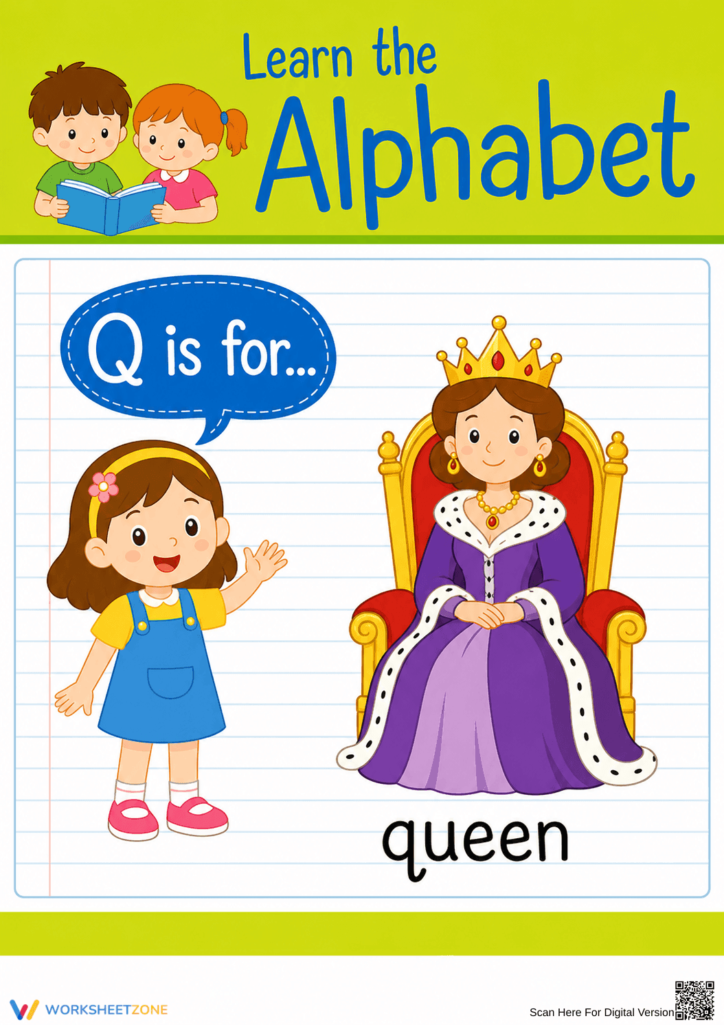 Letter Q Beginning Sound Printable Worksheet | Grade K - Page 1