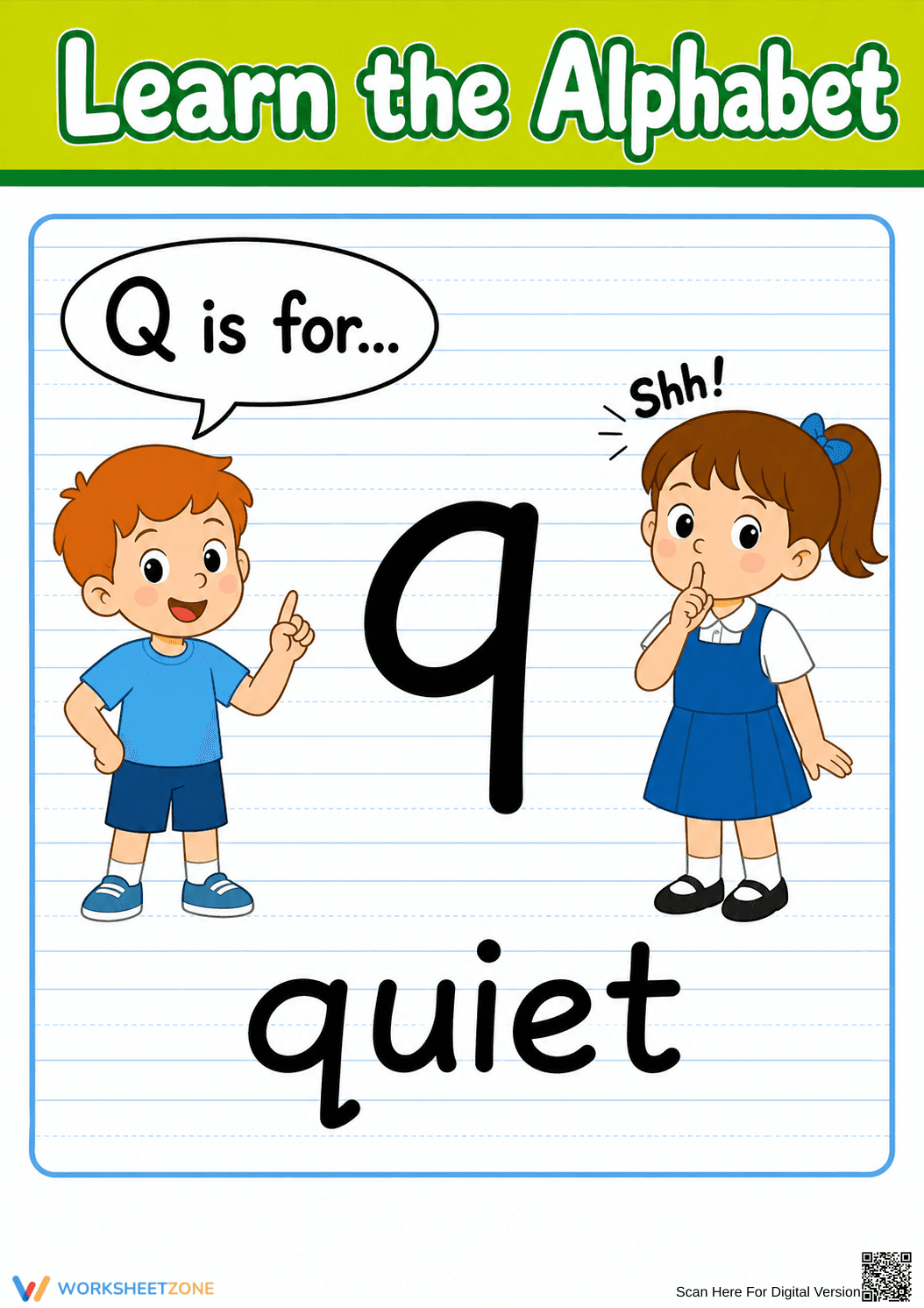 Essential Letter Q Beginning Sound Worksheet | Grade K-2 - Page 1