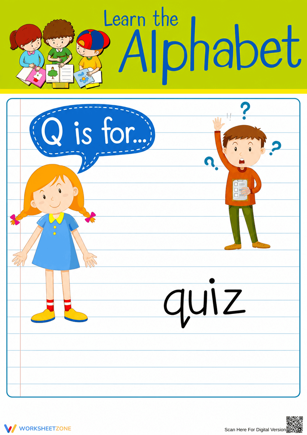 Grade K Letter Q Sound — Printable No-Prep Worksheet - Page 1