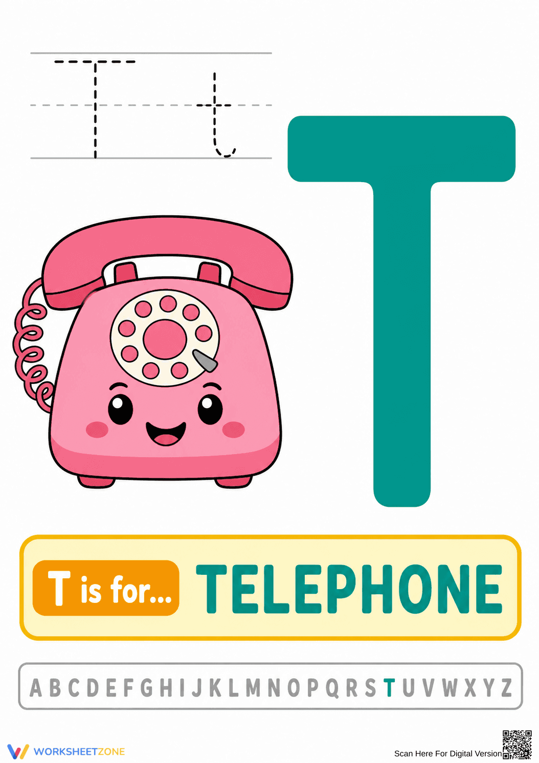 Printable Letter T Beginning Sound Worksheet - Page 1