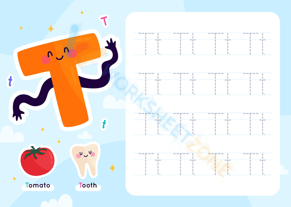 letter t beginning sound worksheets 19 - Page 1