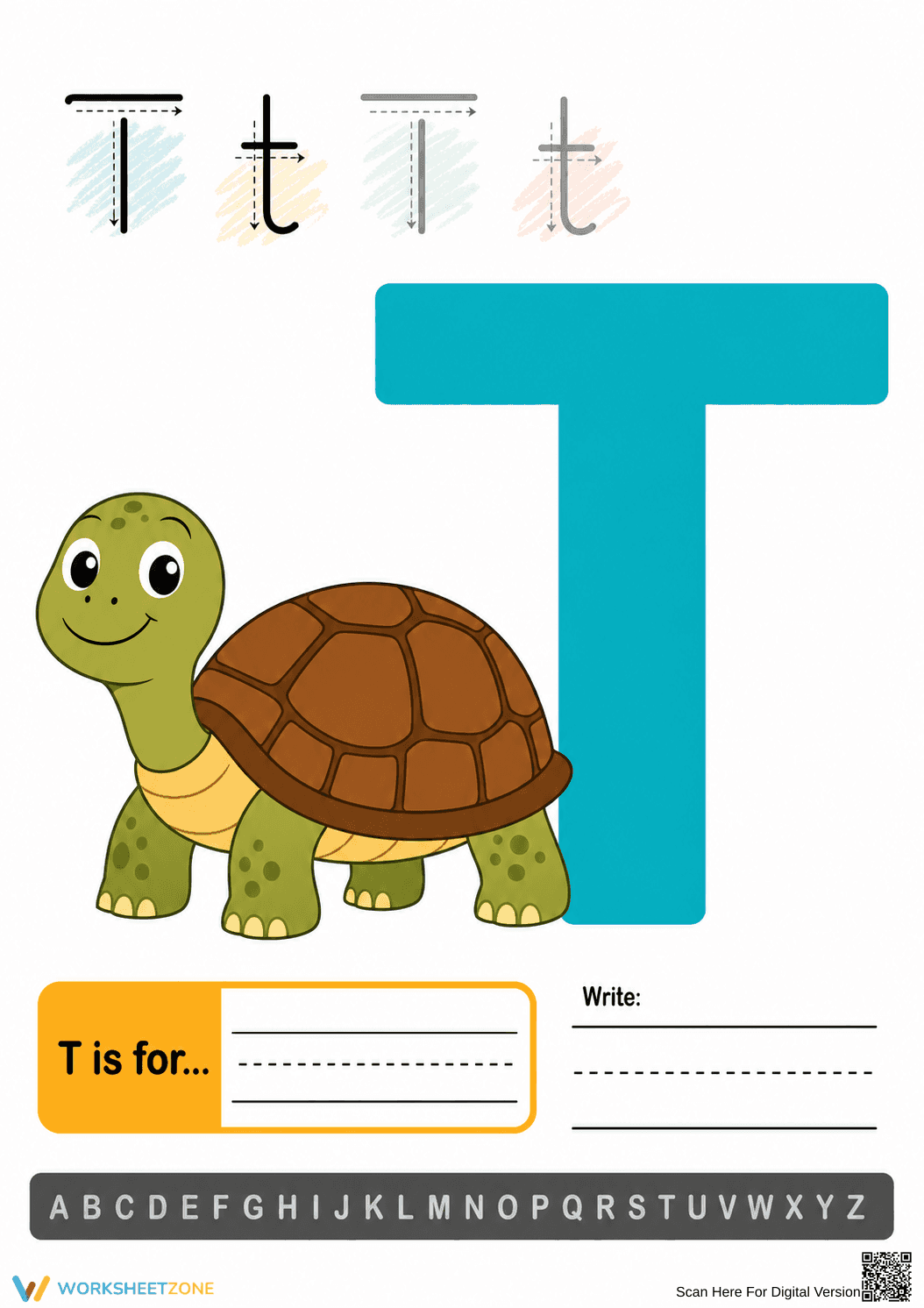 Printable Letter T Beginning Sound Worksheet | Grade K - Page 1