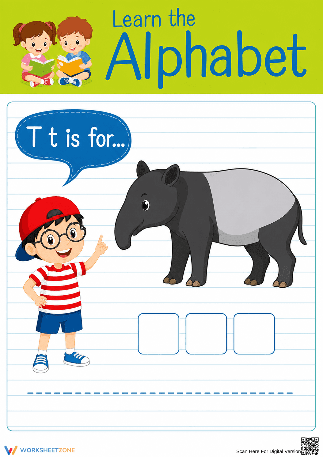 Printable Letter T Beginning Sound Worksheet | Grade K - Page 1