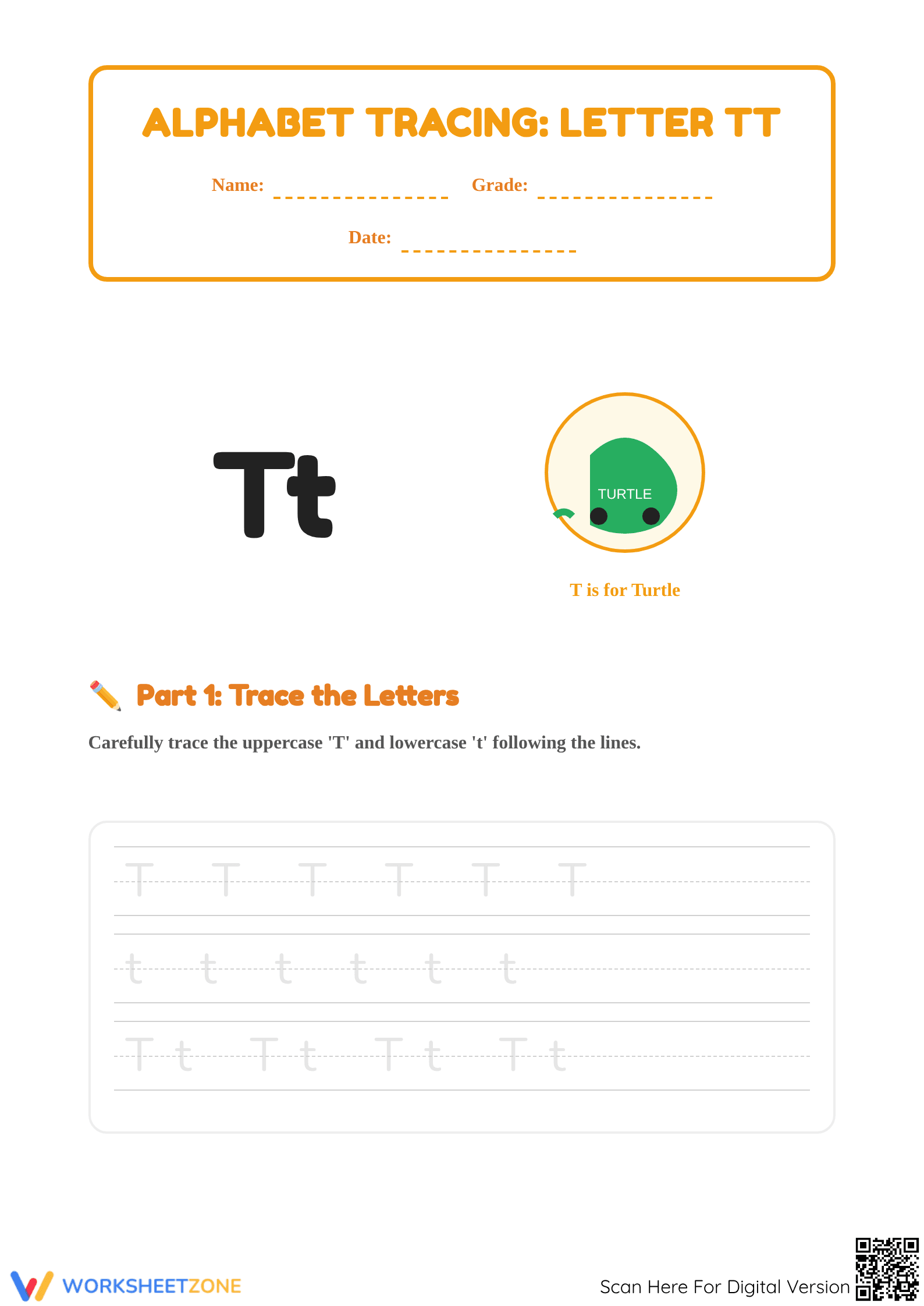 Letter T Beginning Sound Worksheet | Essential Grade K-1 - Page 1
