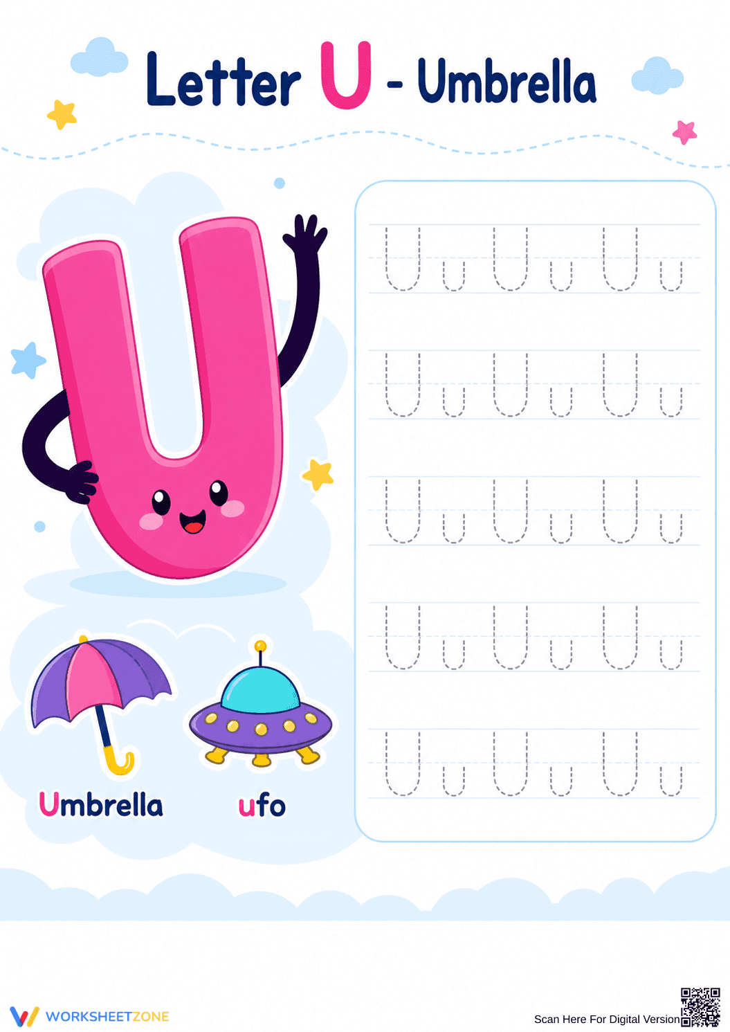 Letter U Beginning Sound Worksheet | Essential Grade K-2 - Page 1
