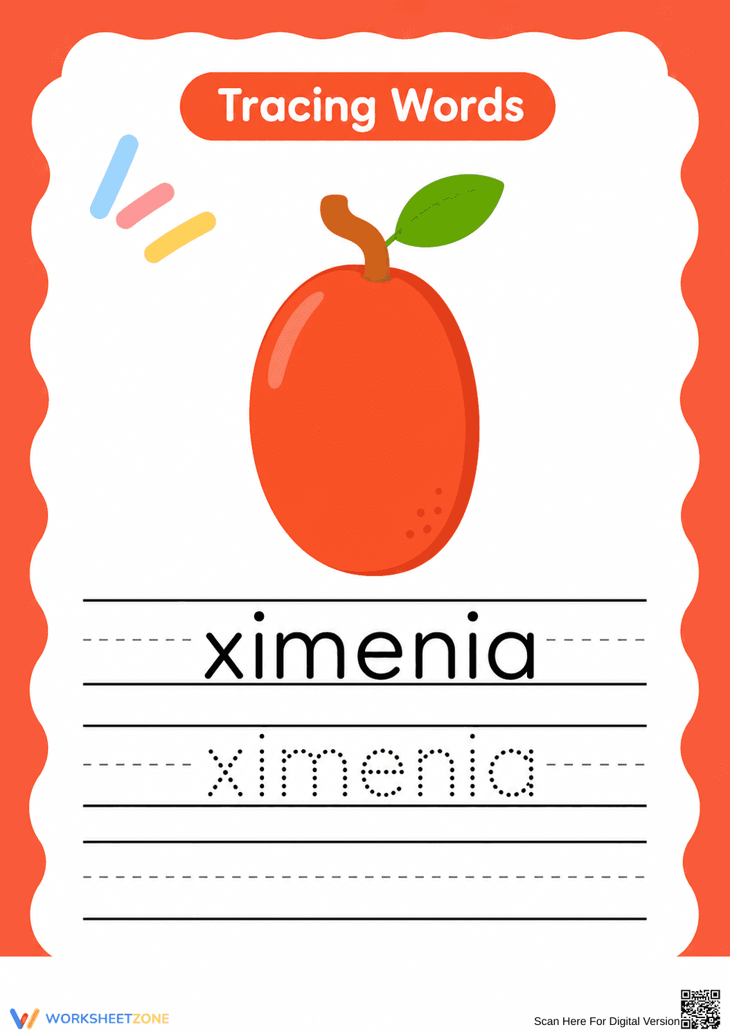 Printable Letter X Tracing Worksheet | Grade K ELA - Page 1