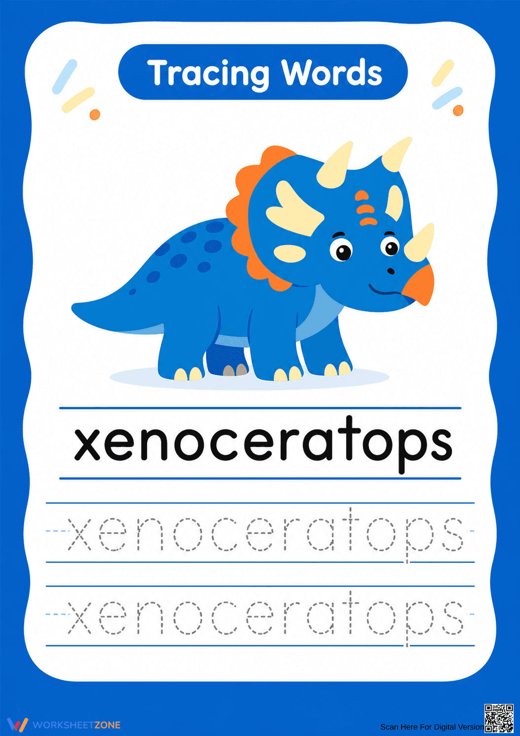 Printable Letter X Tracing Worksheet | Grade K ELA - Page 1