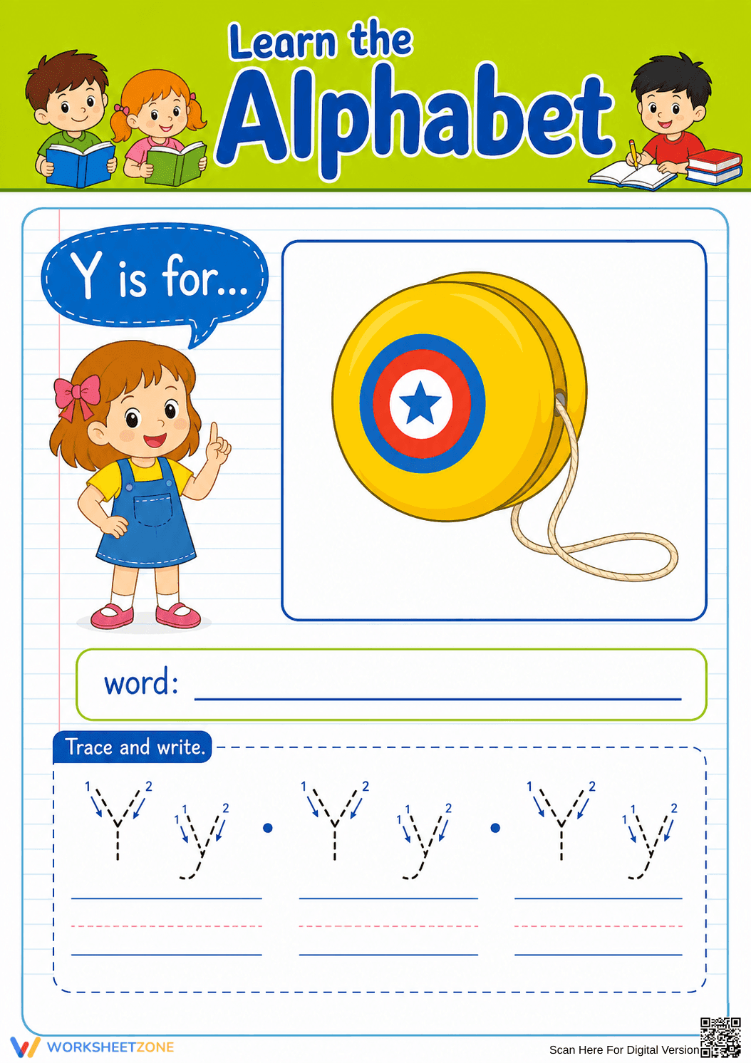 Essential Letter Y Beginning Sound Worksheet | Grade K-1 - Page 1