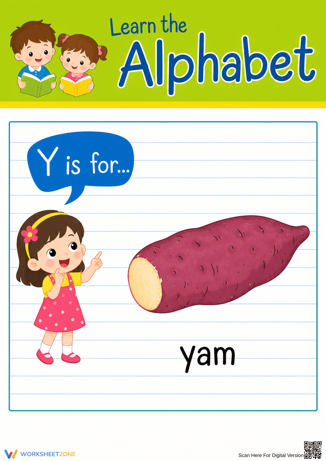 Letter Y Beginning Sound Printable Worksheet | Grade K - Page 1