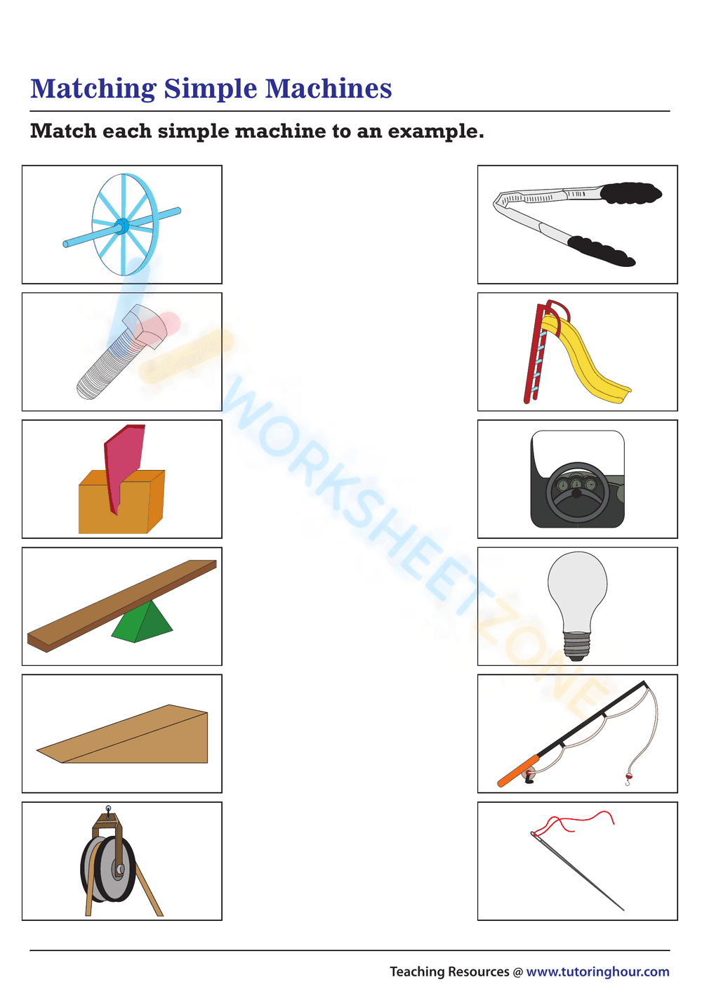 Printable Simple Machines Worksheet | Grade 3 Science - Page 1