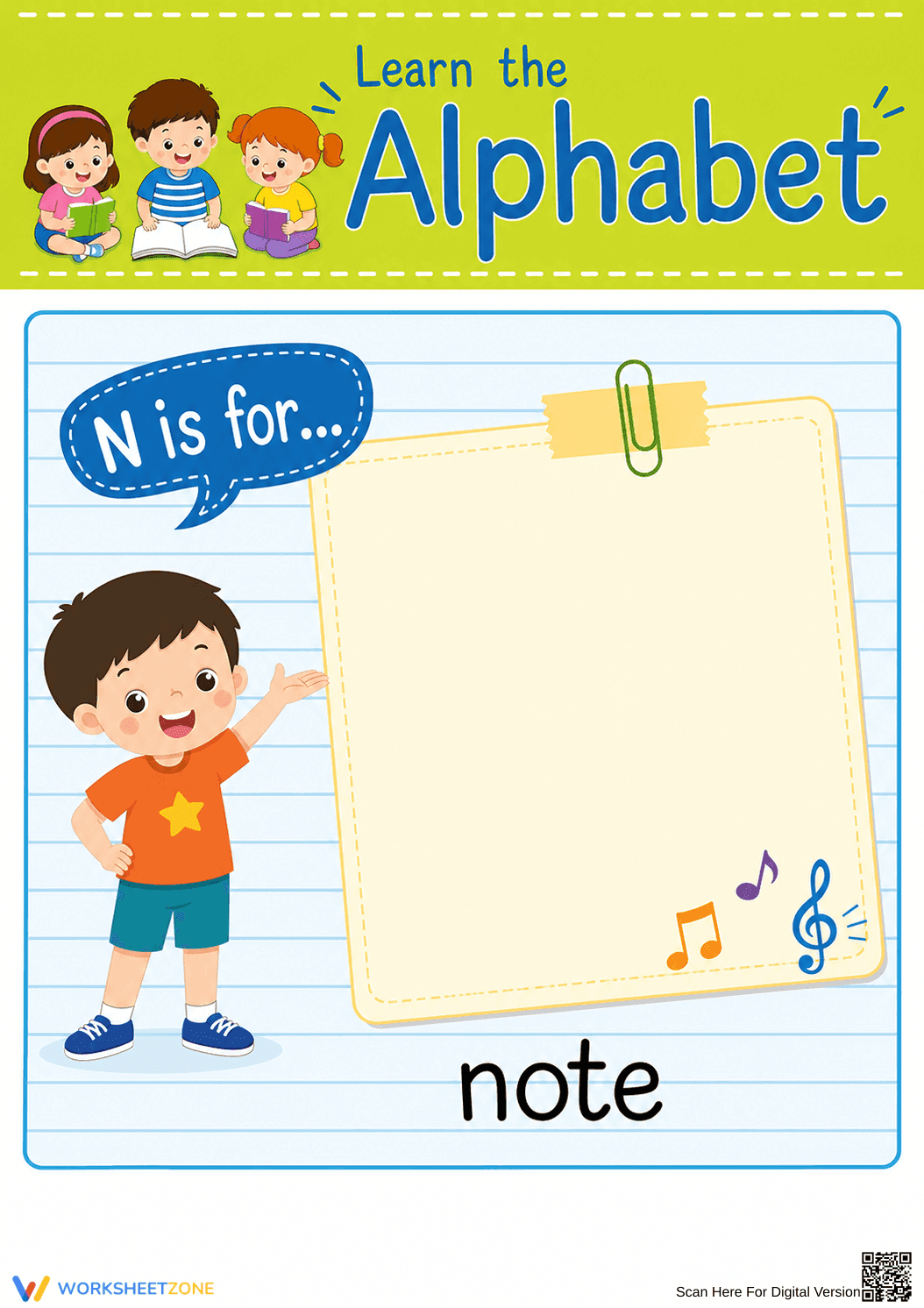 Printable Letter N Beginning Sound Worksheet | Grade K - Page 1