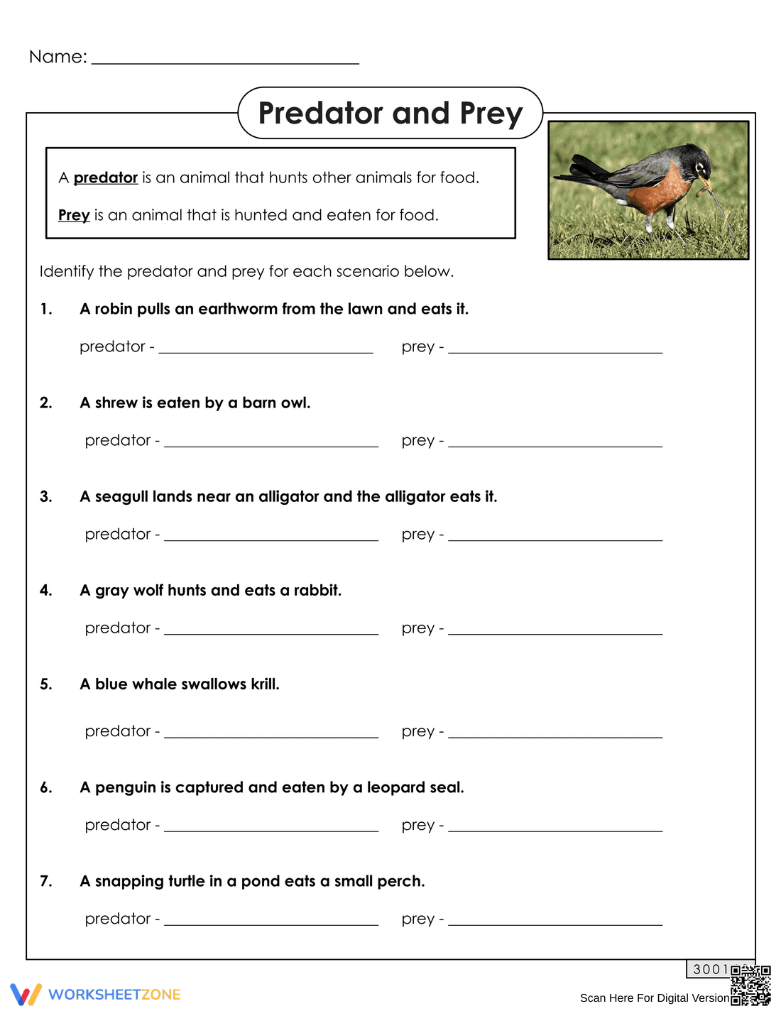 Predator and Prey Worksheet | Grade 4 Essential Science - Page 1