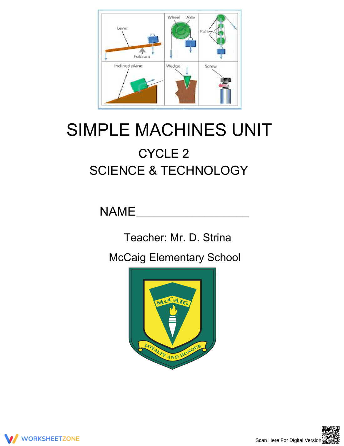 Printable Simple Machines Unit | Grade 2 Science - Page 1
