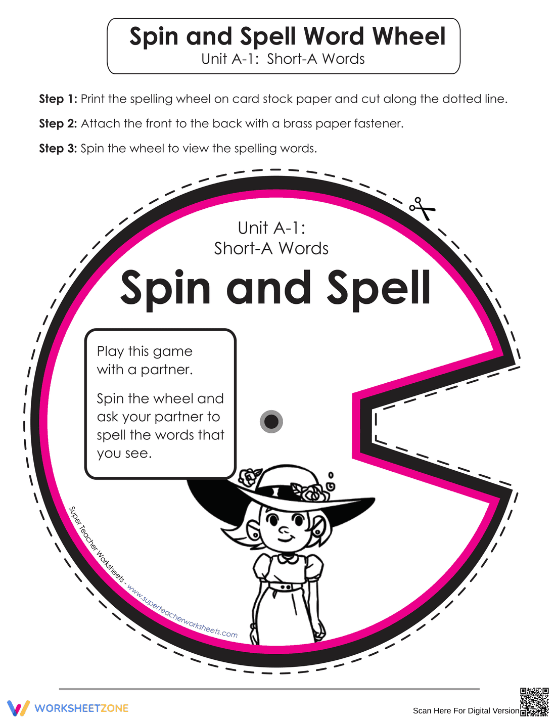 Short-A Spelling Wheel | Grade 1 Printable Activity - Page 1