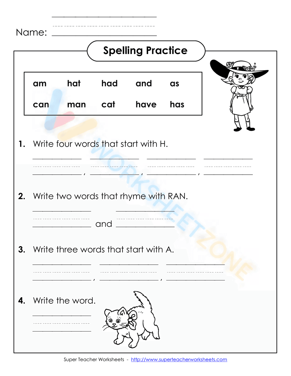 spelling worksheets 4 - Page 1