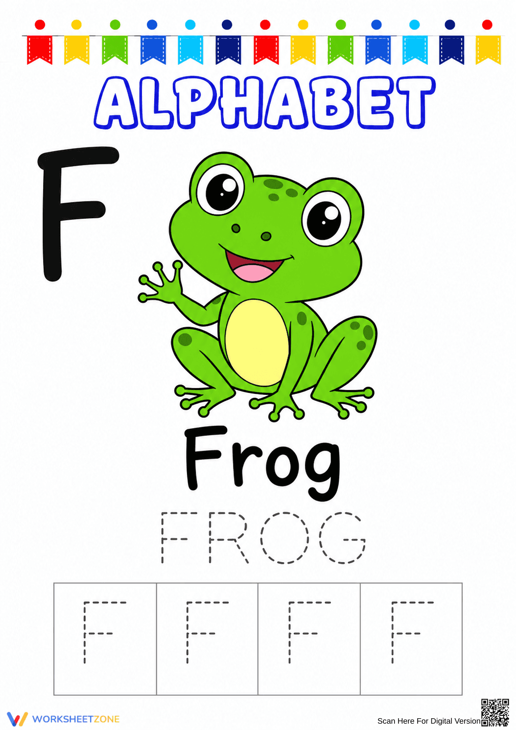 Letter F Tracing Worksheet | Essential Kindergarten Phonics - Page 1