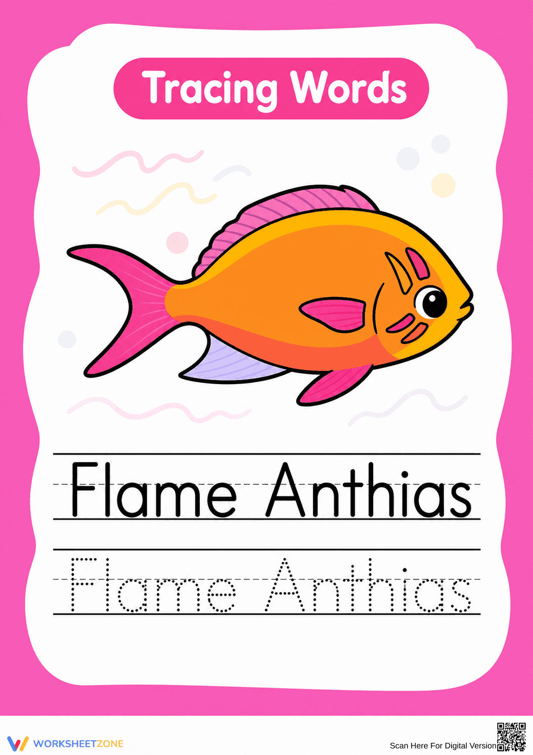 Grade K Letter F Tracing — Printable No-Prep Worksheet - Page 1