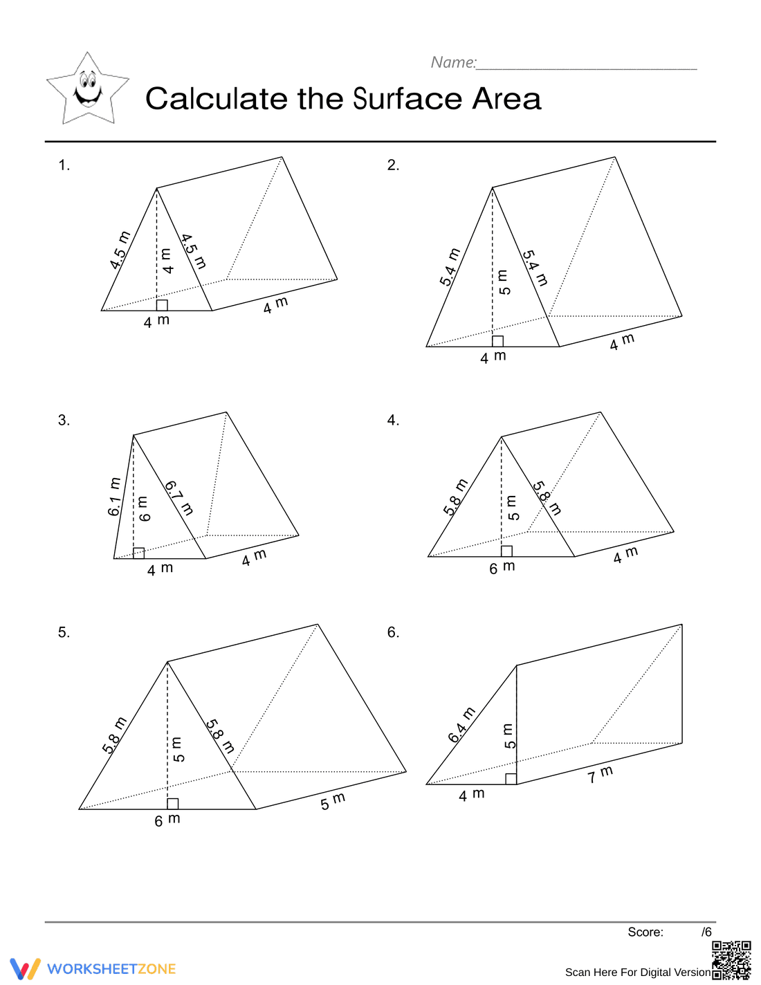 Practice Geometry with Triangular Prisms Worksheet - Page 1