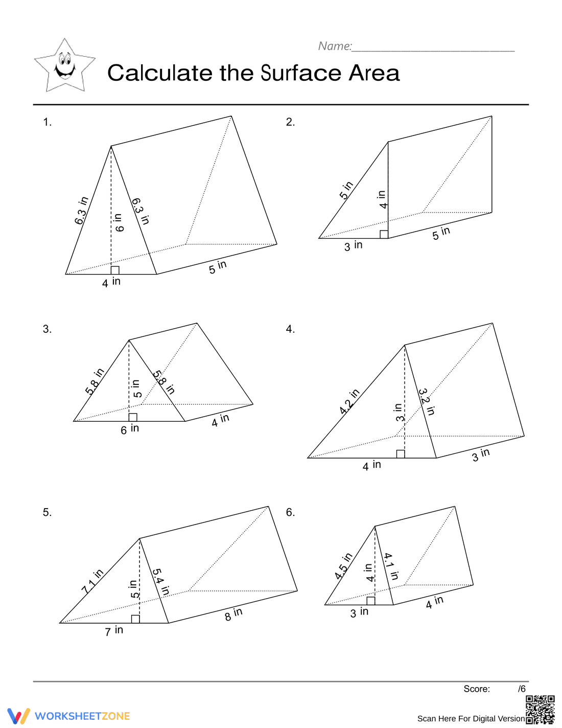 Triangular Prisms: A Geometry Practice Worksheet - Page 1