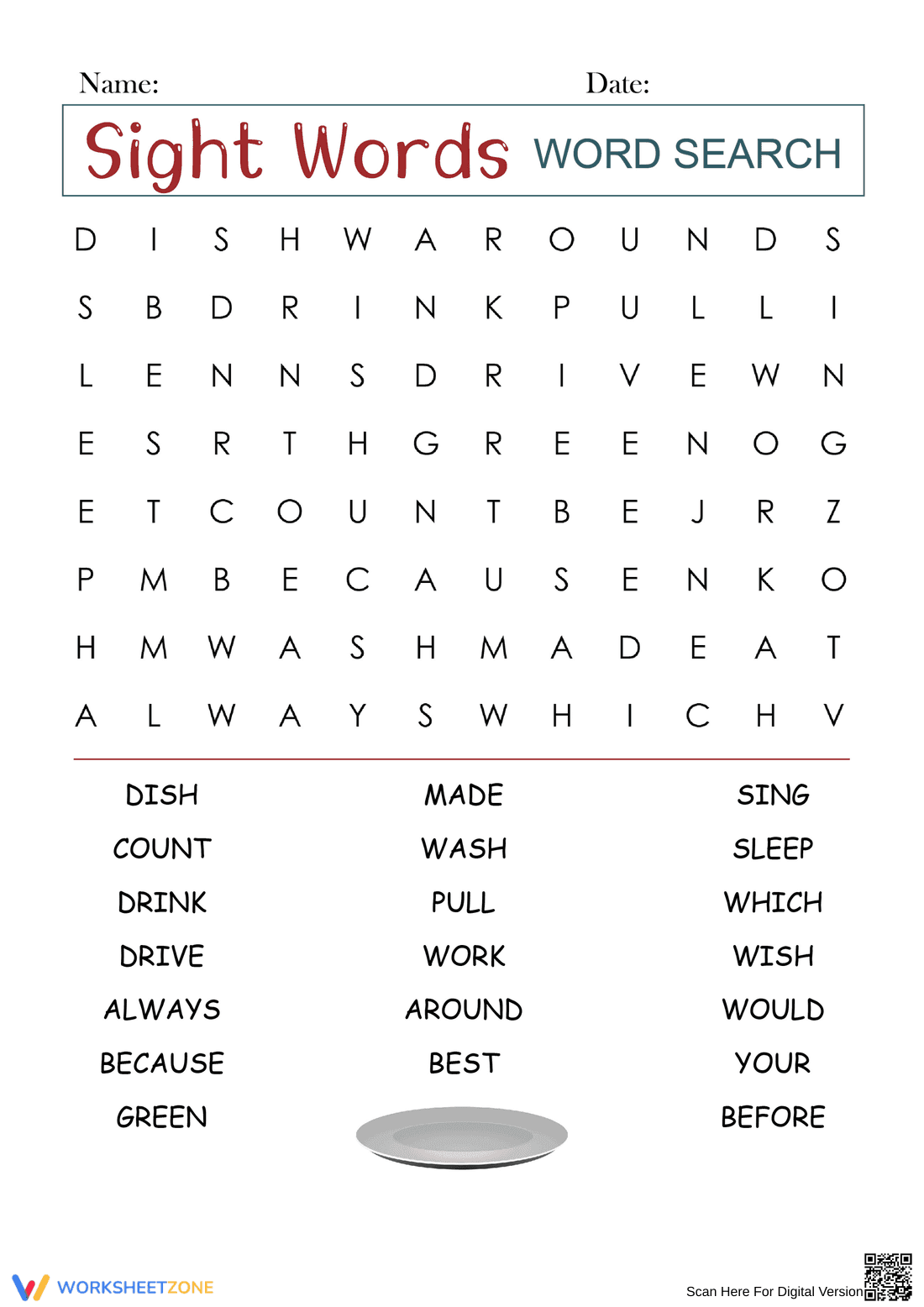 Grade 2 Sight Words — Printable No-Prep Worksheet - Page 1