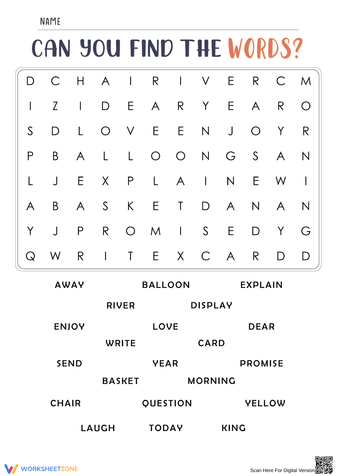 Grade 2 Word Search — Printable No-Prep Worksheet - Page 1