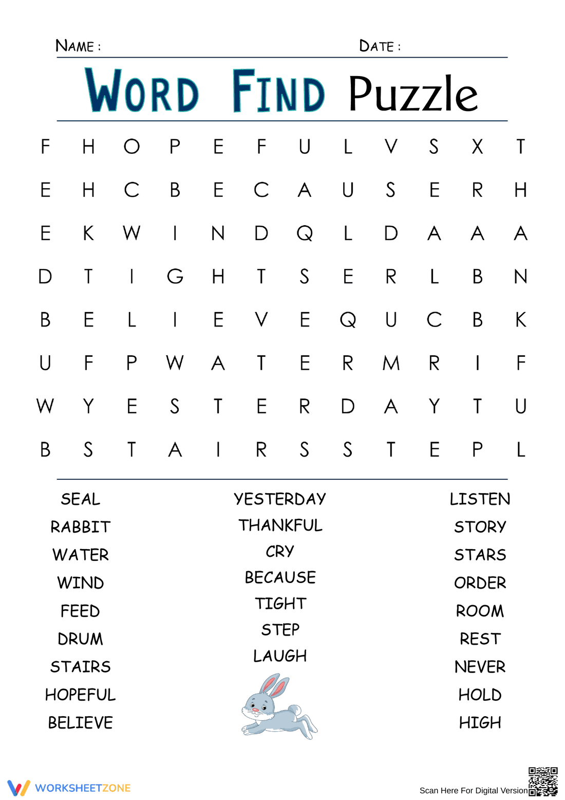Grade 2 Word Search — Printable No-Prep Worksheet - Page 1