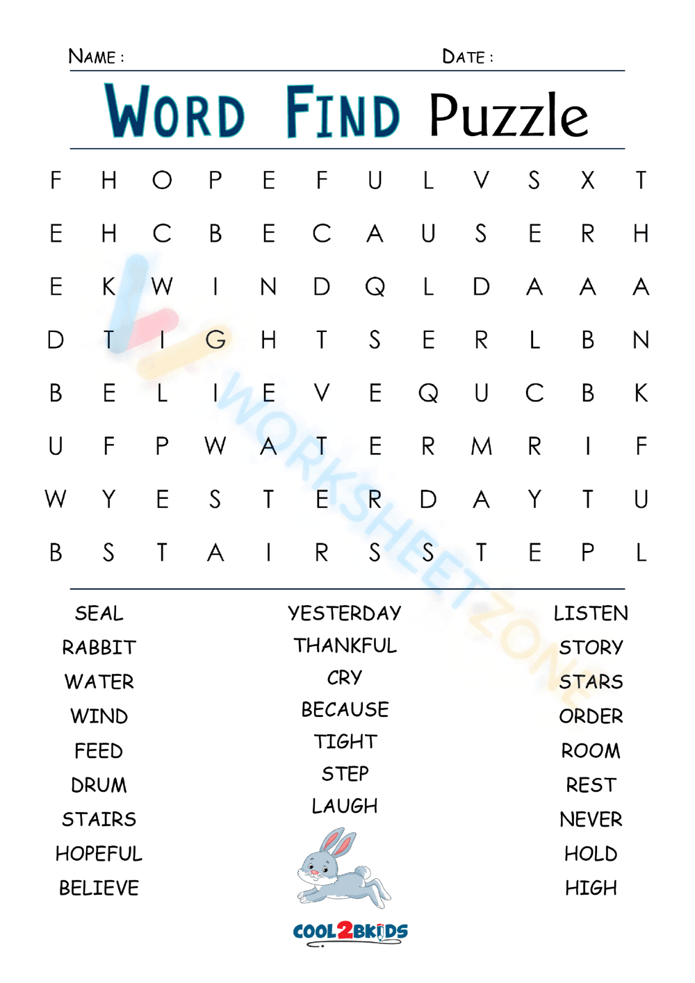 Grade 2 Word Search — Printable No-Prep Worksheet - Page 1