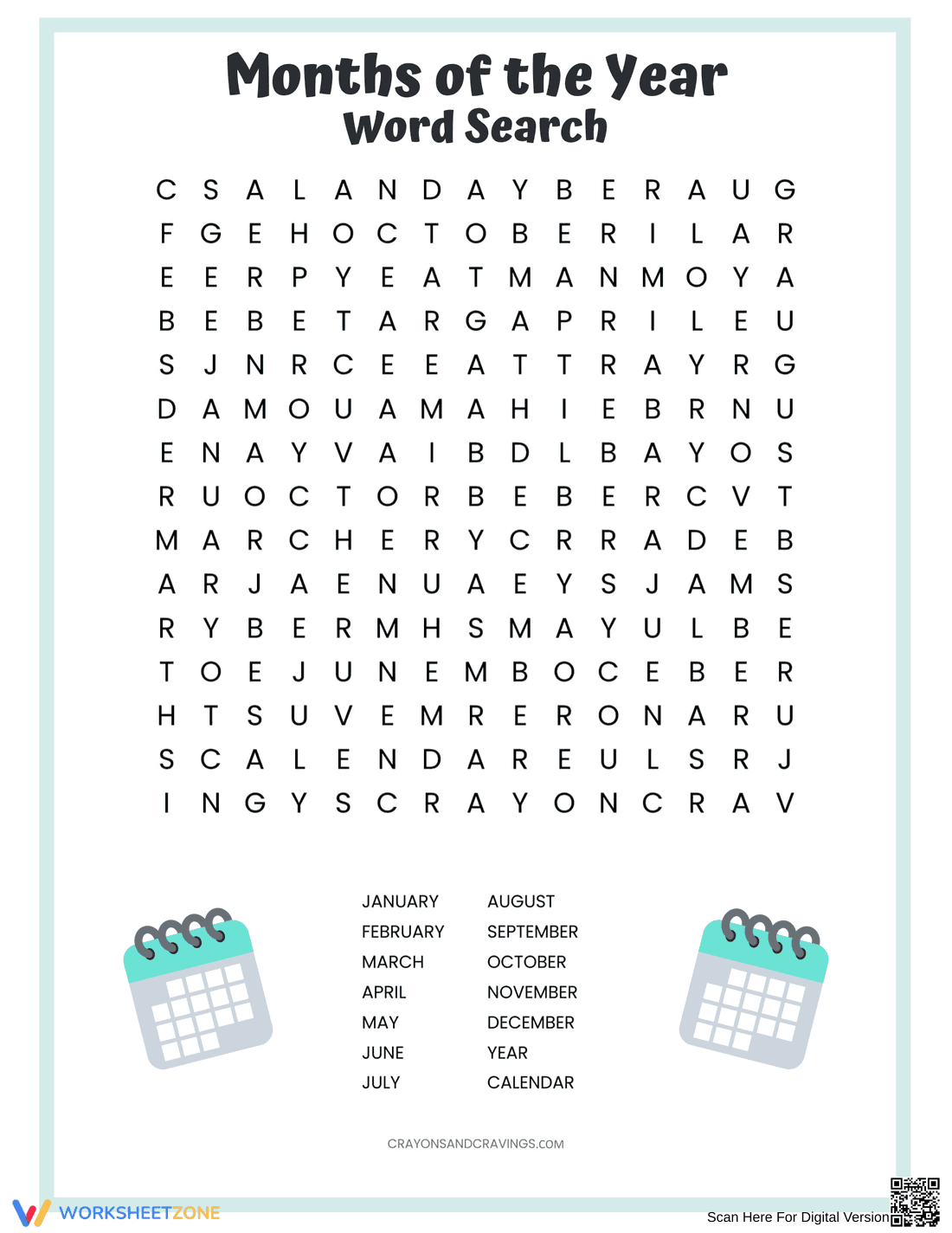 Months of the Year Printable Worksheet | Grade 1 ELA - Page 1