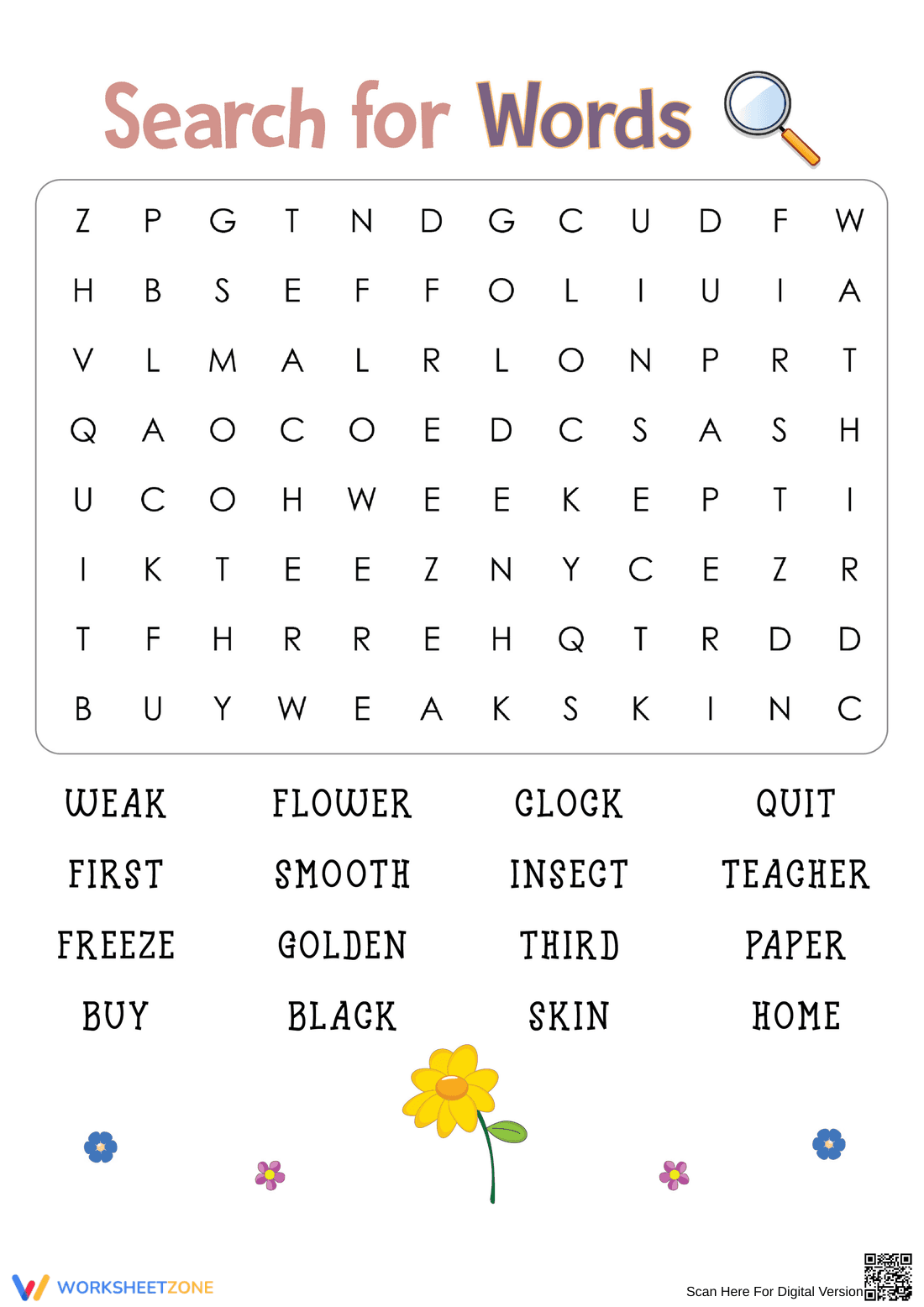 Grade 3 Vocabulary — Printable No-Prep Word Search - Page 1