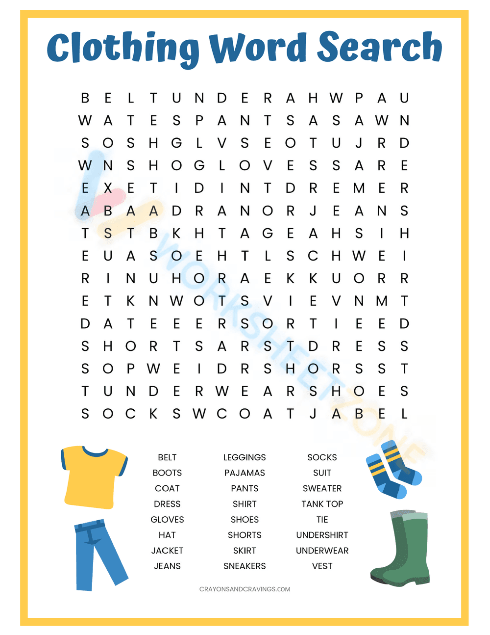 word search for 3rd graders 5 - Page 1