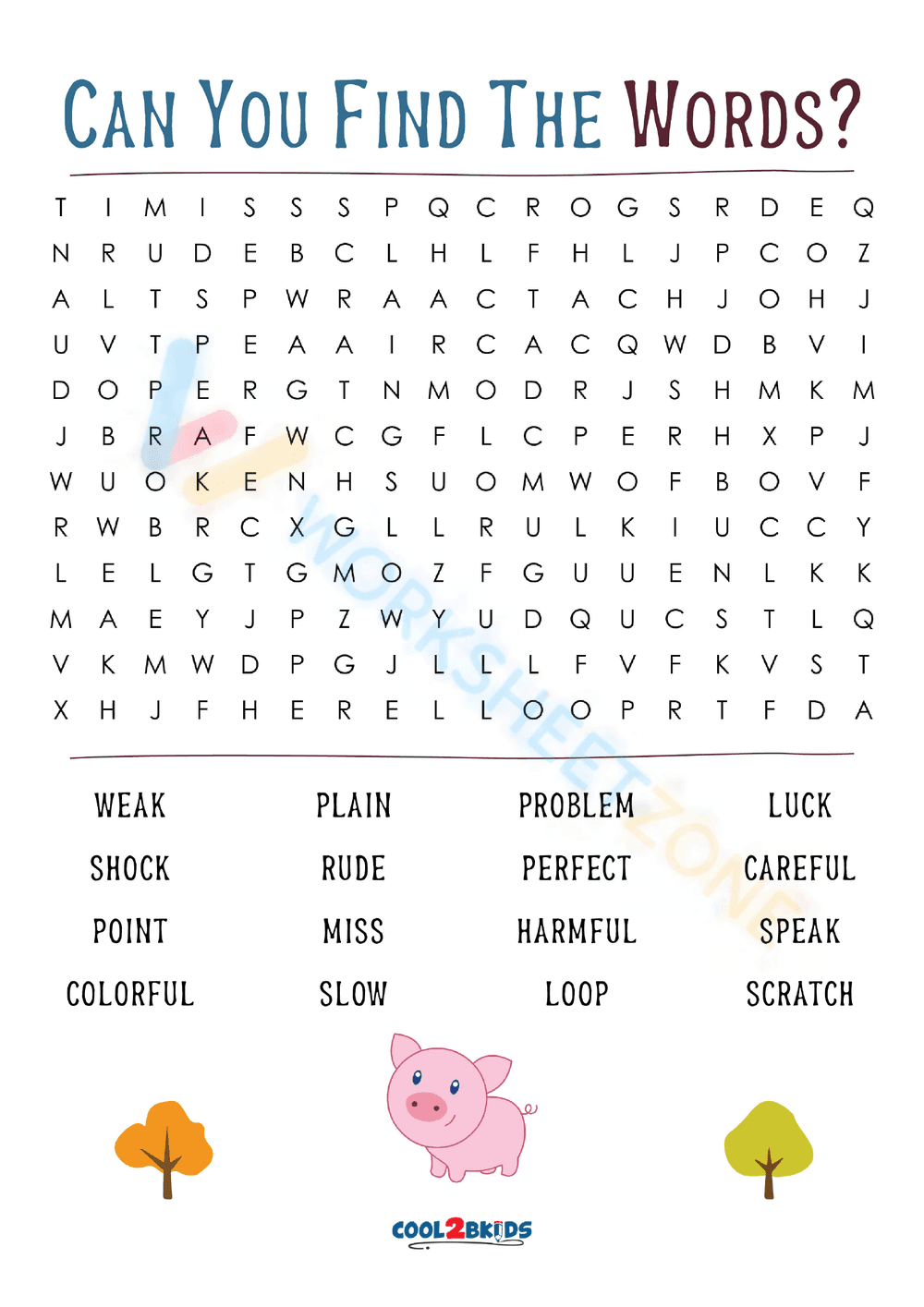 word search for 3rd graders 8 - Page 1
