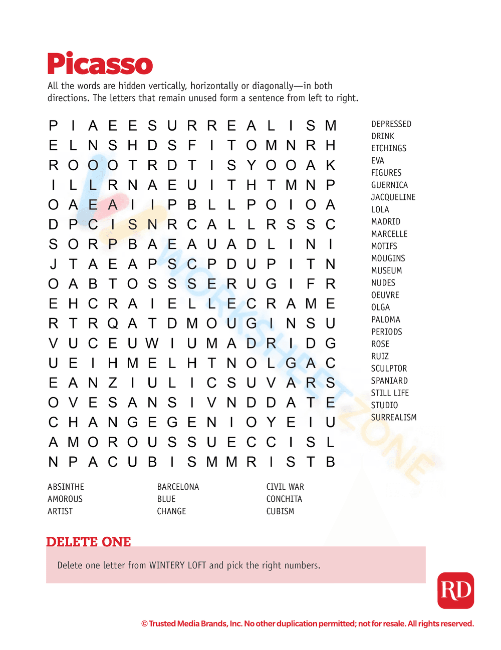 word search printable 6 - Page 1