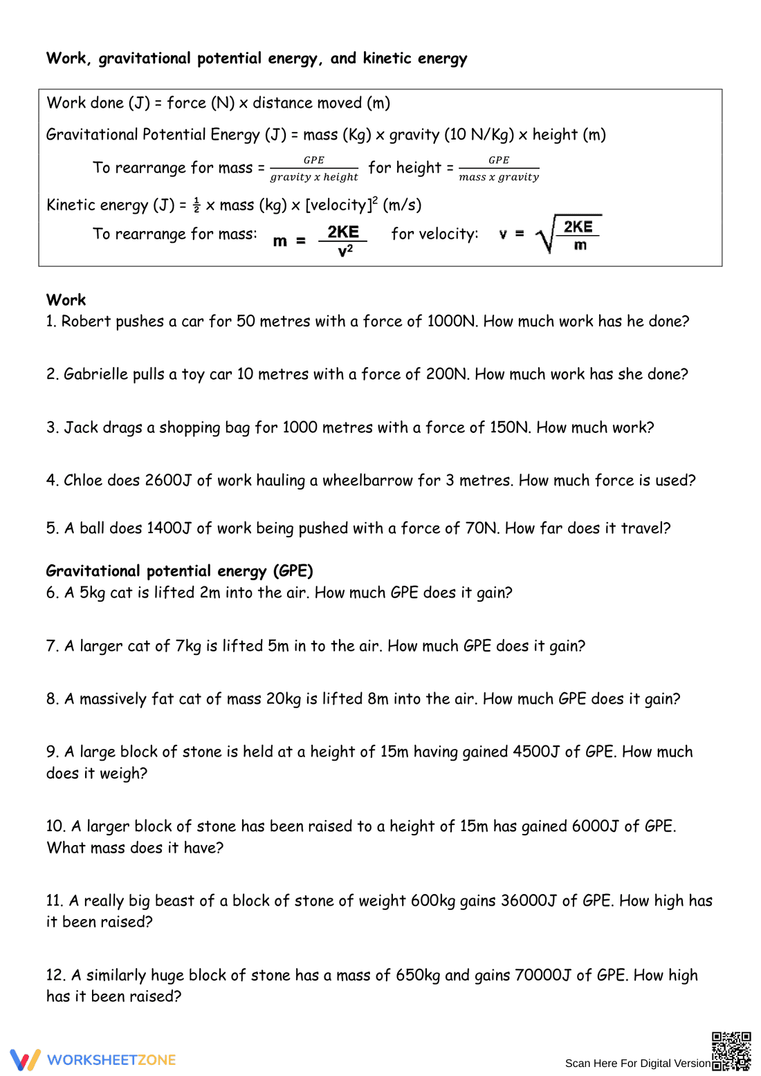 Explore Kinetic and Potential Energy with Examples - Page 1