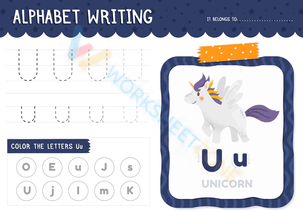 Writing letter U - Page 1