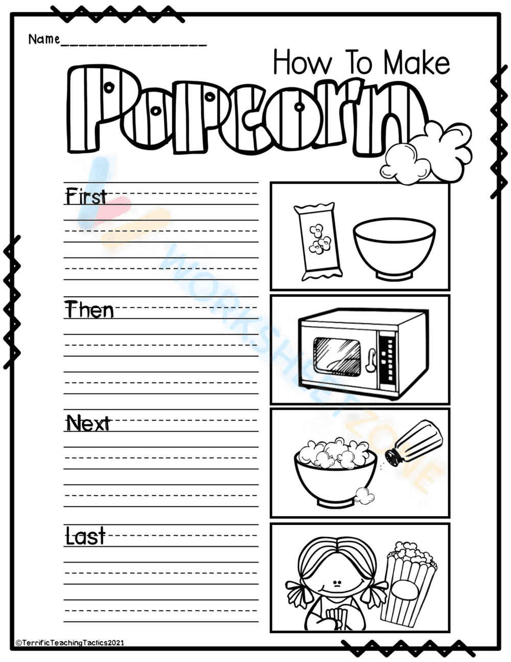 writing worksheets 6 - Page 1