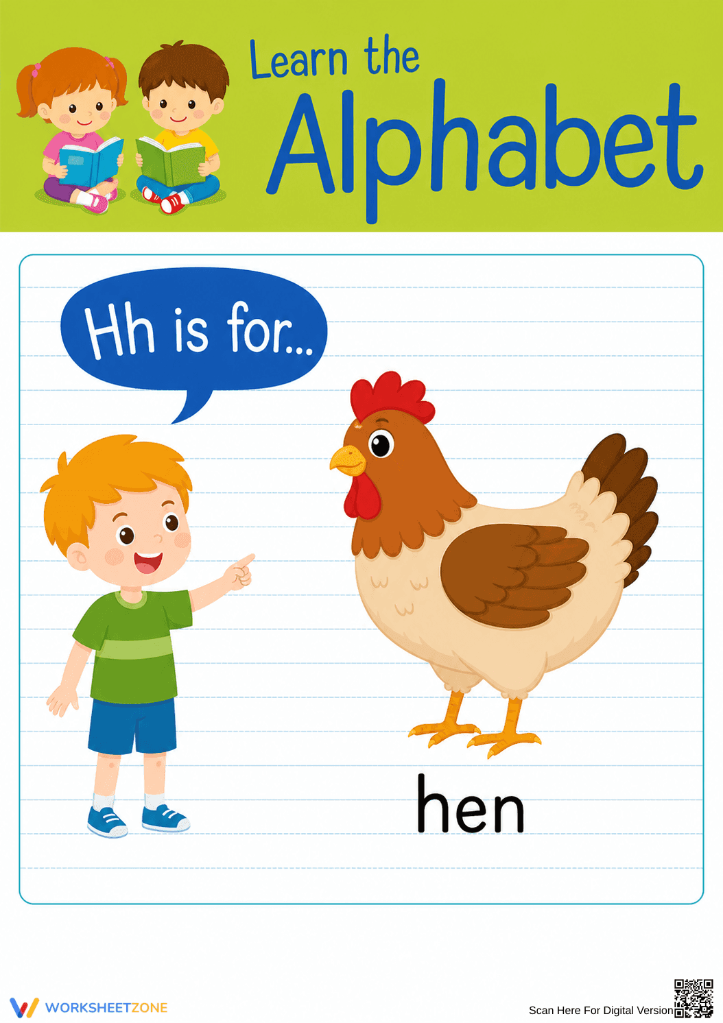 Printable Letter H Beginning Sound Worksheet | Grade K ELA - Page 1