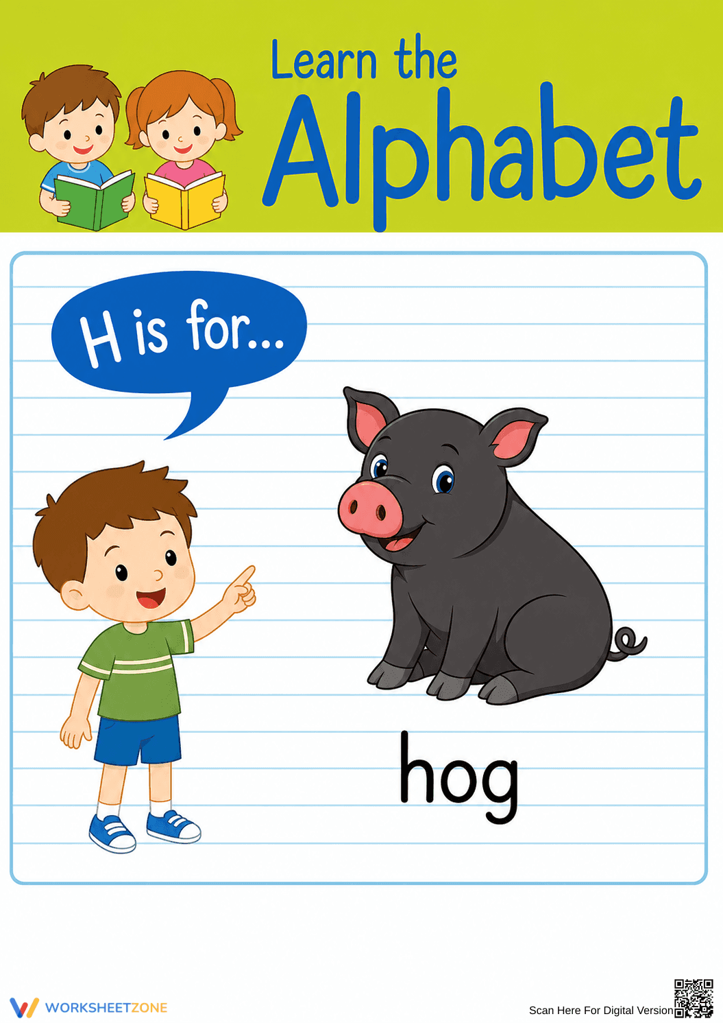 Printable Letter H Beginning Sound Worksheet | Grade K - Page 1