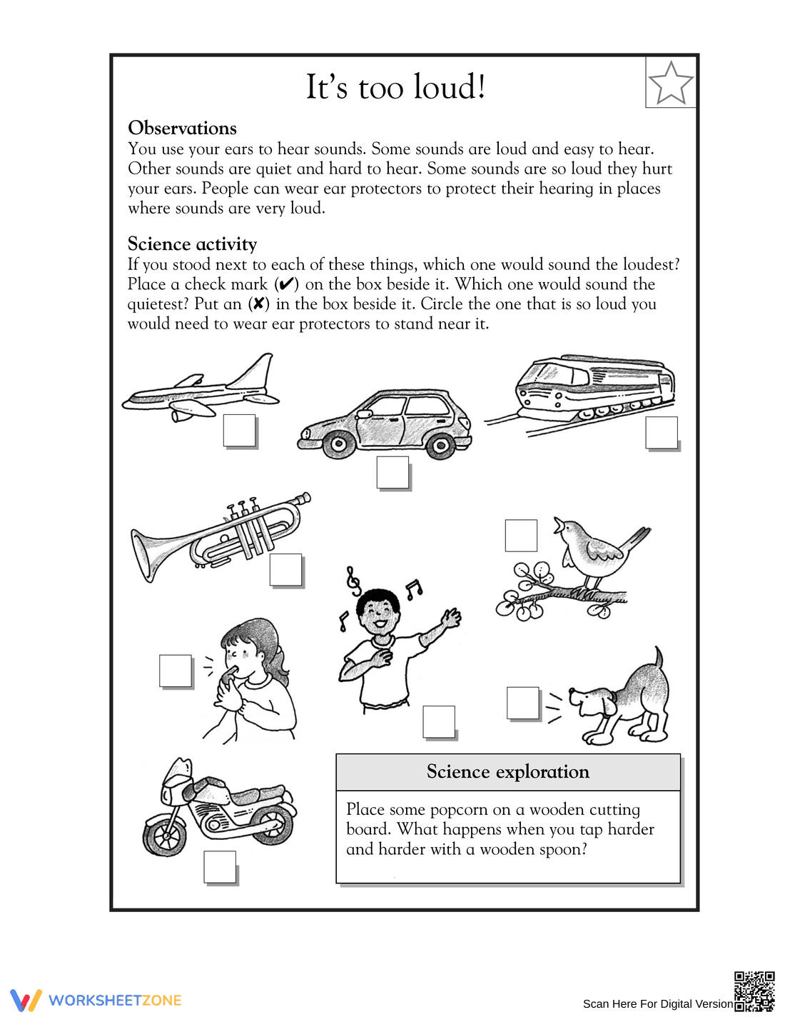 Loud and Soft Sounds Worksheet | Grade 1 Essential - Page 1