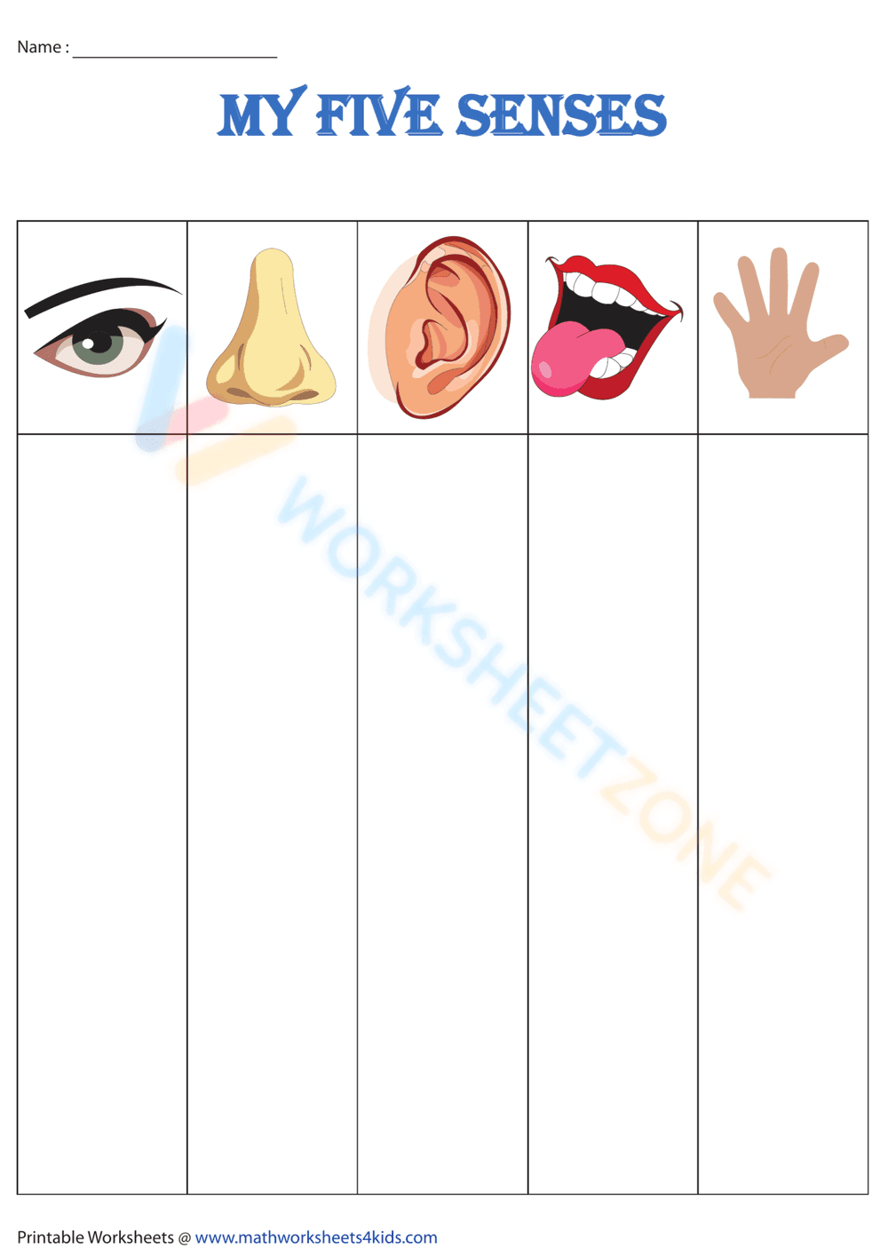 My Five Senses Worksheet | Essential Grade K-2 Science - Page 1
