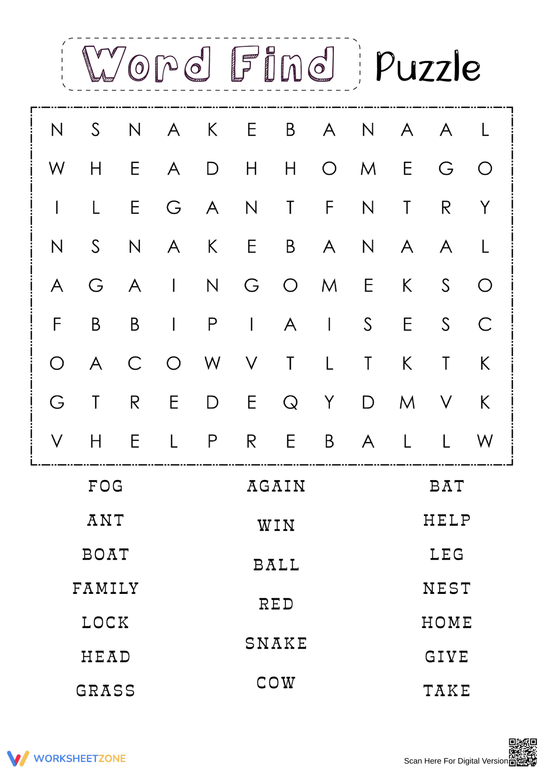 1st Grade Word Search: Printable Vocabulary Puzzle - Page 1