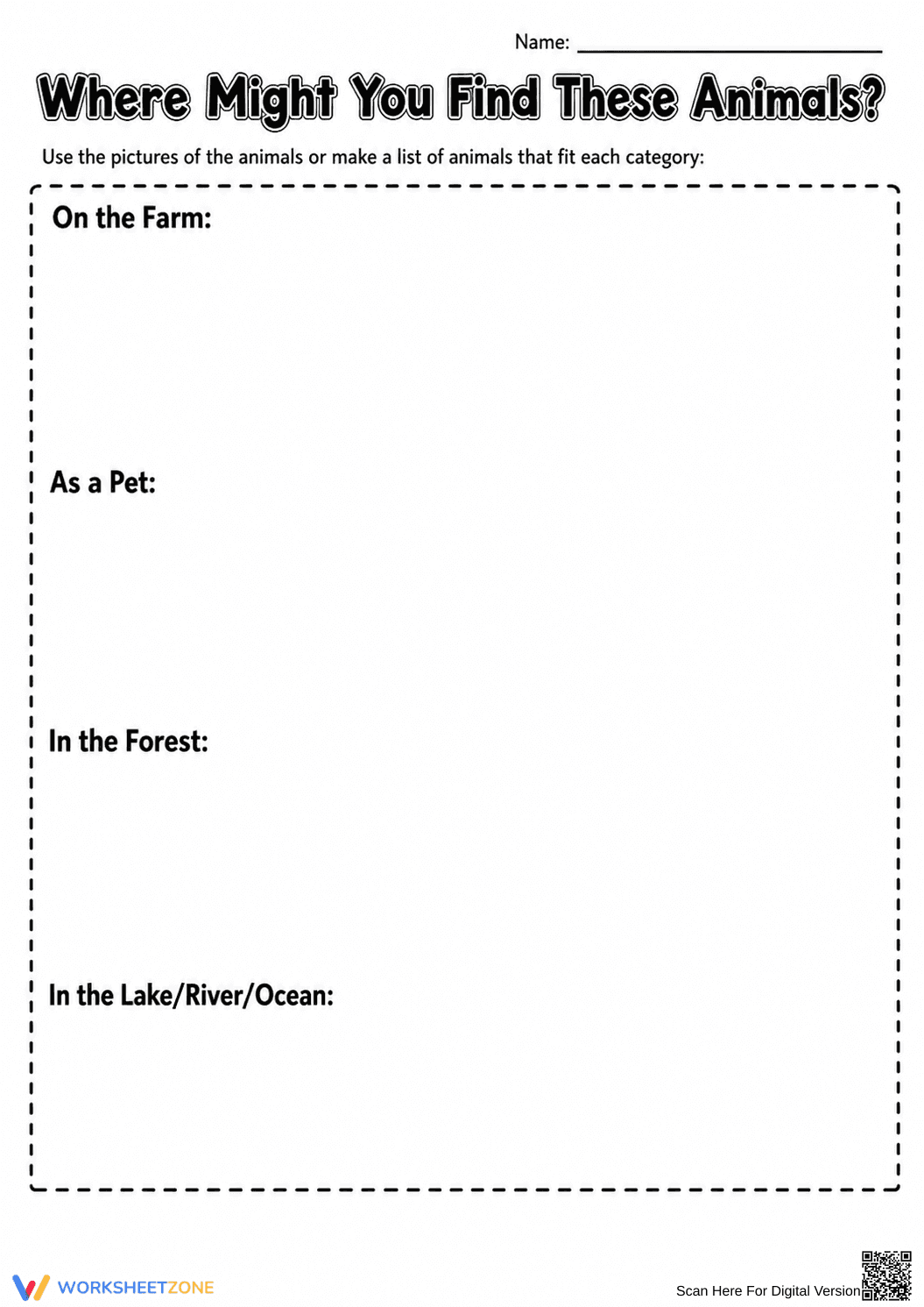 Essential Animal Habitat Worksheet | Grades 3-6 Ready - Page 1
