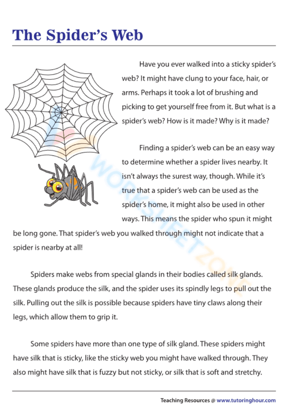 reading comprehension worksheets 4th grade - Page 1