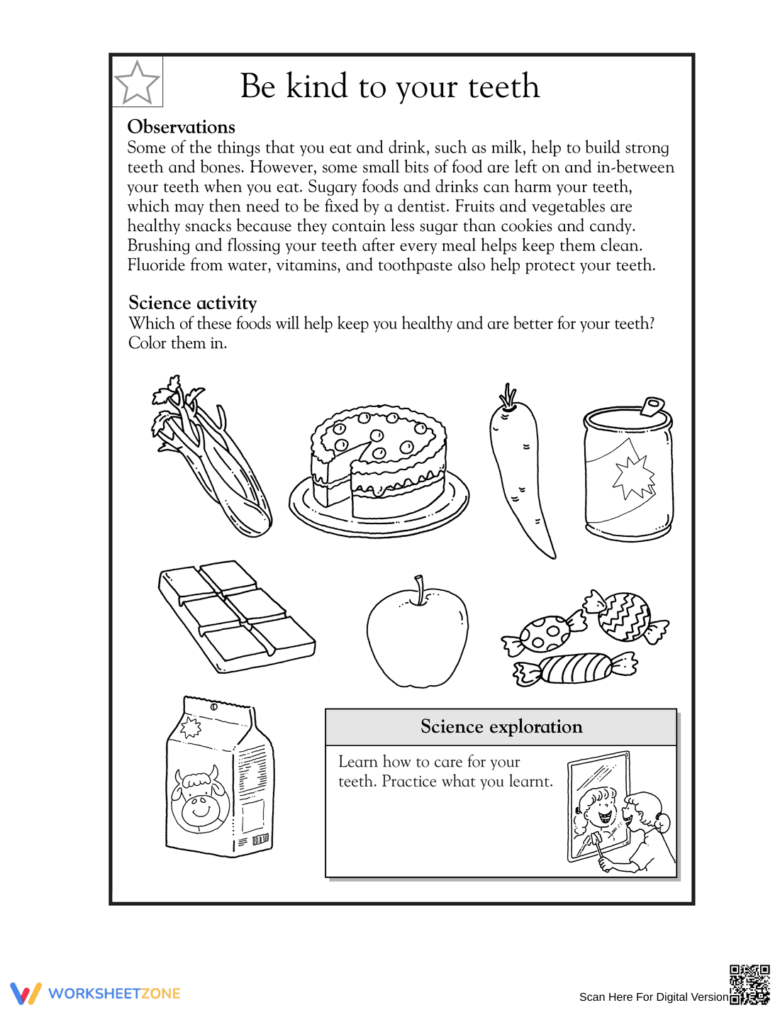 Printable Dental Health Worksheet | Grade 2 Science - Page 1